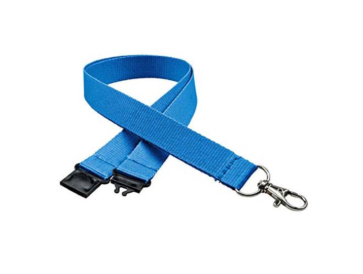 linie zwo ®, 250er Pack Schlüsselbänder 20 mm, easy going Haken, Sicherheitsverschluss, Blau