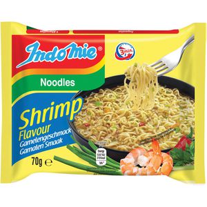 Indomie Fertiggericht Shrimp Flavour, Nudelsuppe mit Garnelengeschmack, je 70g, 40 Stück