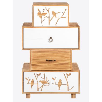 Kommode HEINE HOME, beige (natur, weiß), B:55cm H:90cm T:36cm, MDF, Sideboards, Kommode