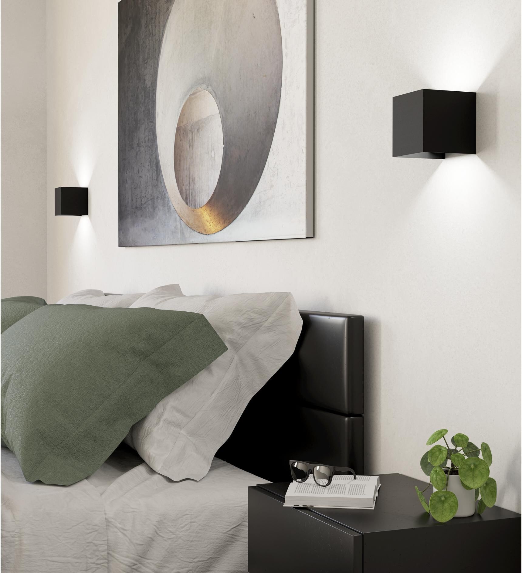 EGLO LED Wandleuchte "VALMONTONE LED 2 x 1.5W 3000K", schwarz, 2, 1 Stk., Leuchten, LED Wandleuchte schwarz 2, 1 Stk.