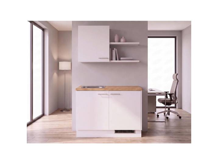 Impuls Miniküche IP 1200, Weiß, Eiche, nur wie online abgebildet bestellbar, 121.6 cm, seitenverkehrt erhältlich, vormontierter Korpus, Küchen, Miniküchen