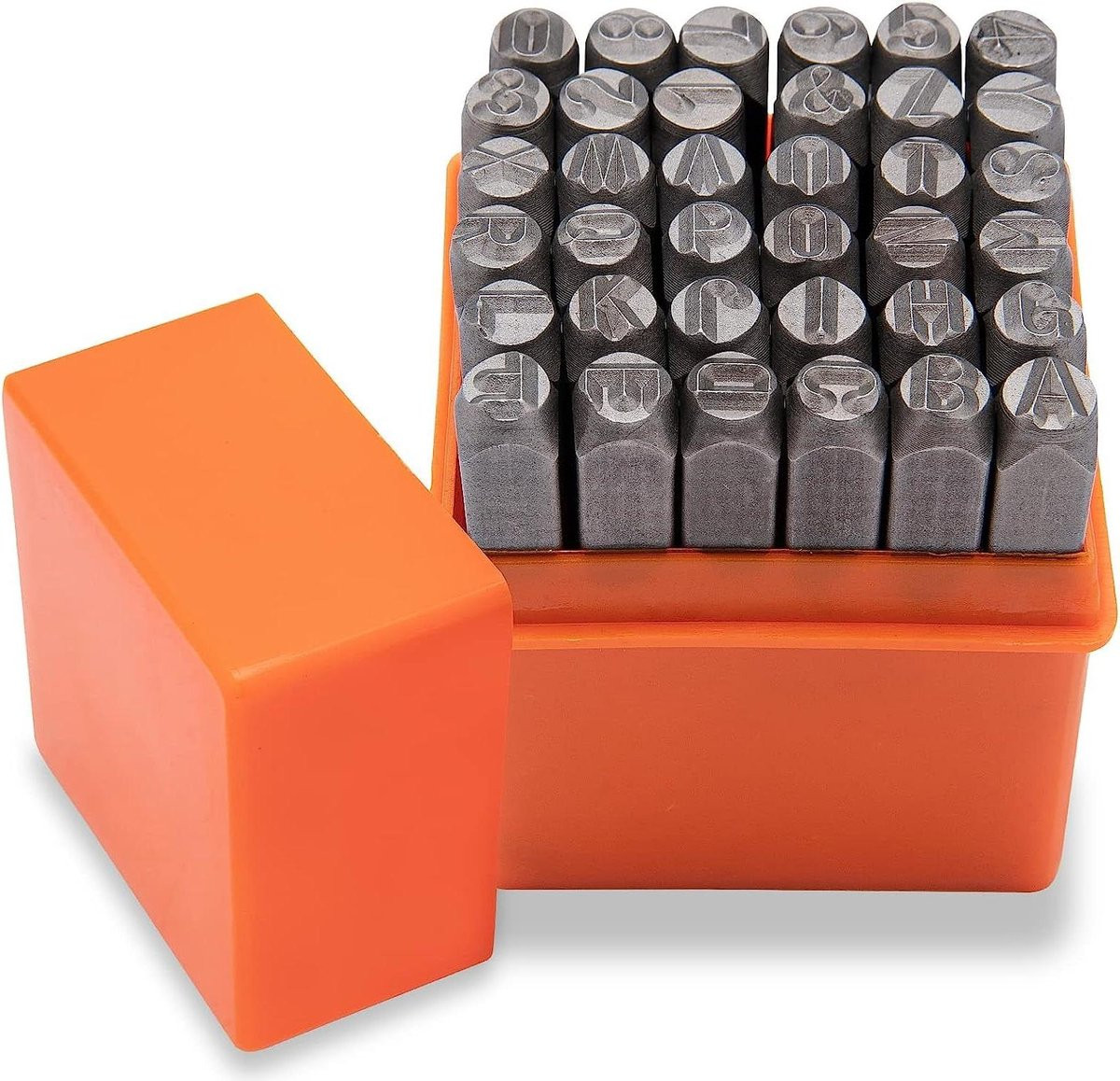36-delige zilveren metaal stempel set met nummers en letters van 3mm voor graveren
