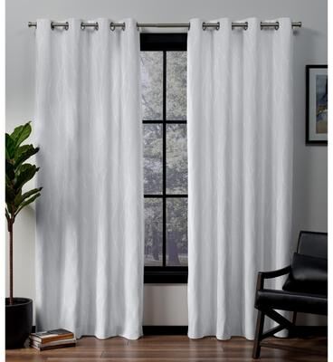 ATI Home Forest Hill Woven Room Darkening Blackout Grommet Top Curtain Panel Pair