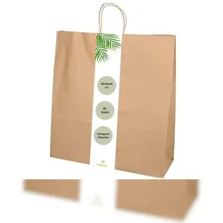 DeinPack Umweltschonende Papier Tragetaschen groß 25 x braune Papier Tüten 46 x 16 x 49 cm