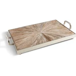 Tablett 58 x 33 cm Aluminium Silber