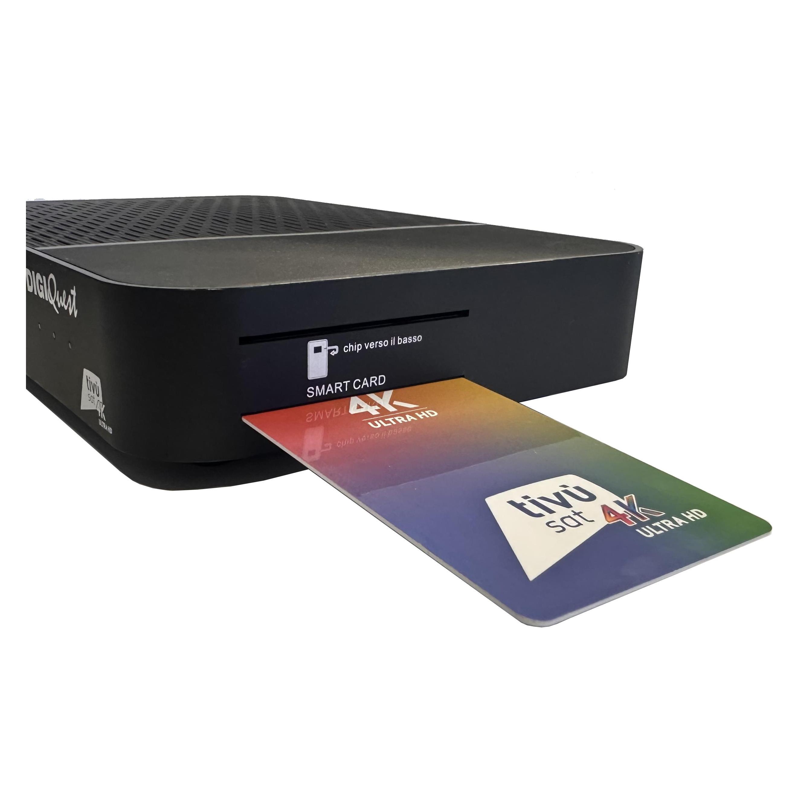 Digiquest Combo-4K-Decoder, Dreifach-Tuner DVB-T2/S2, tivùsat, Android TV (DVB-S2, DVB-T2) (RICD1247)