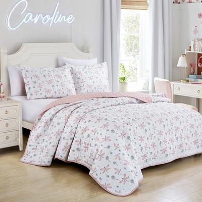 MarCielo Polyester Kids Dragonfly & Dandelion Print Quilt Set