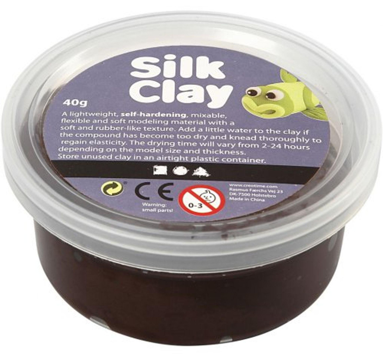 Creative Silk Clay modelleerklei, bruin, 40 gram