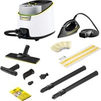 SC 4 Deluxe Iron, Dampfreiniger weiß/schwarz, 2.250 Watt, mit Bodenreinigungsset EasyFix und Dampfdruck-Bügeleisen