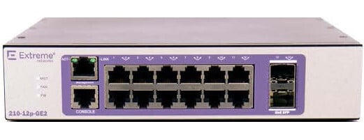 Extreme Networks 210-24T-GE2 Managed Layer 2 Gigabit Ethernet Switch, 1U Rackmount