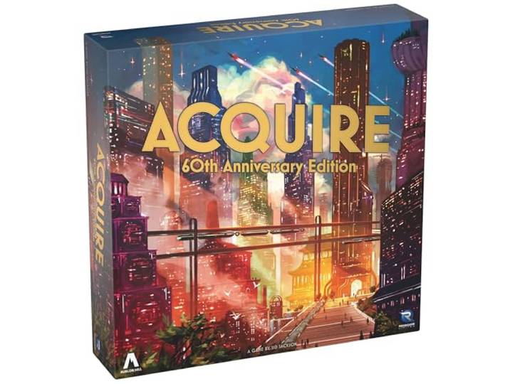 Renegade Game Studios: Acquire 60th Anniversary Edition - Deluxe Components, Finance Game of Speculation & Strategy, Ages 12+, 2-6 Players, 90 Min