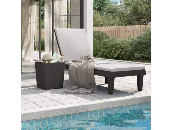 Chaise longue-Bain de Soleil noir 155x58x83 cm polypropylène