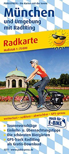 München und Umgebung mit RadlRing: Radkarte mit den schönsten Biergärten, wetterfest, reissfest, abwischbar, GPS-genau. 1:75000 (Radkarte / RK) - Preis vom 19.10.2026 19:33:35 h