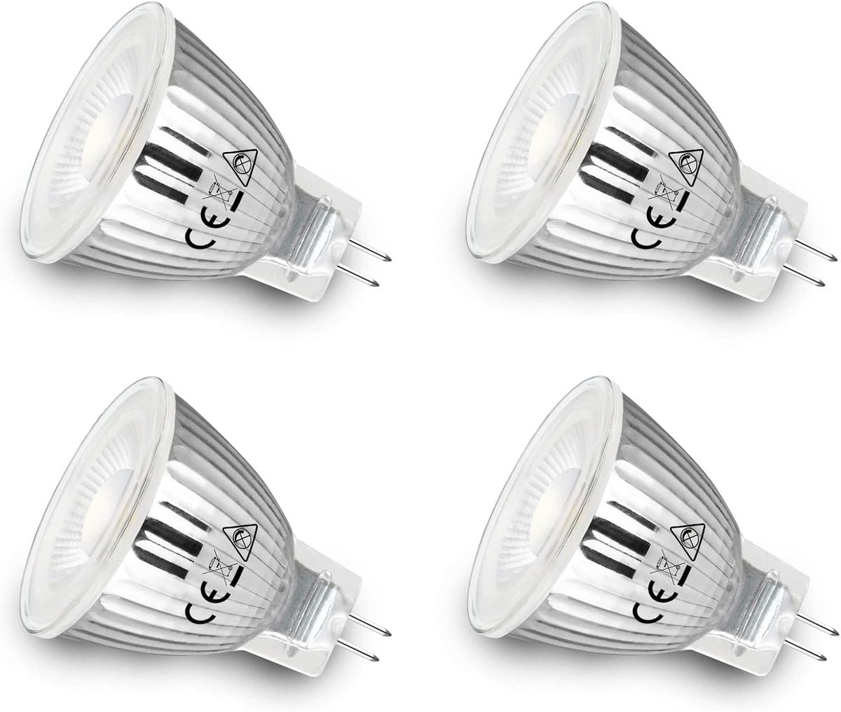 Set van 4 GU4 LED-lampen MR11 5W 12V AC/DC Neutraal Wit 400lm 35mm Diameter