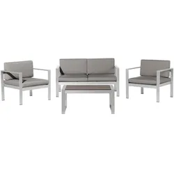 LOUNGE-SET 4-sitzer Aluminium Dunkelgrau Salerno