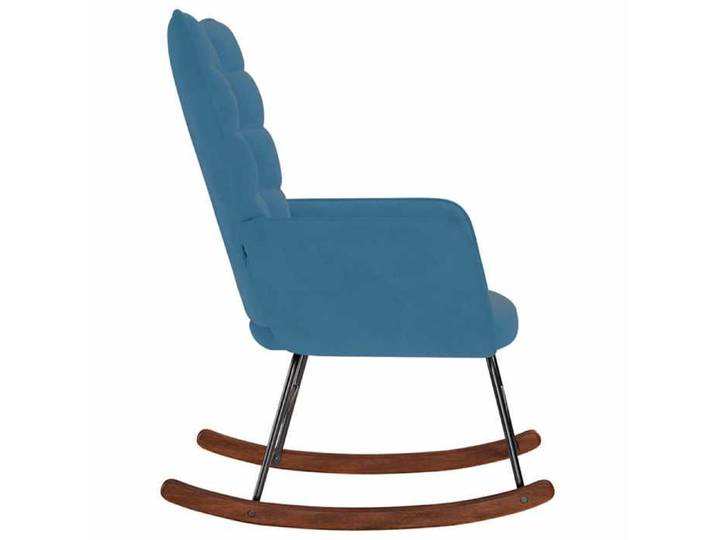 TOP 2026  Fauteuil berçante - 1 PLACE - MODERNE - Bleu Velours - 61x78x98 cm FF429