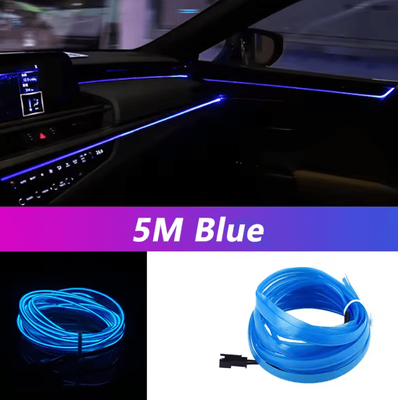 Inspire Curations 5M Flexible USB Car Interior Neon EL Wire blue usb Drive