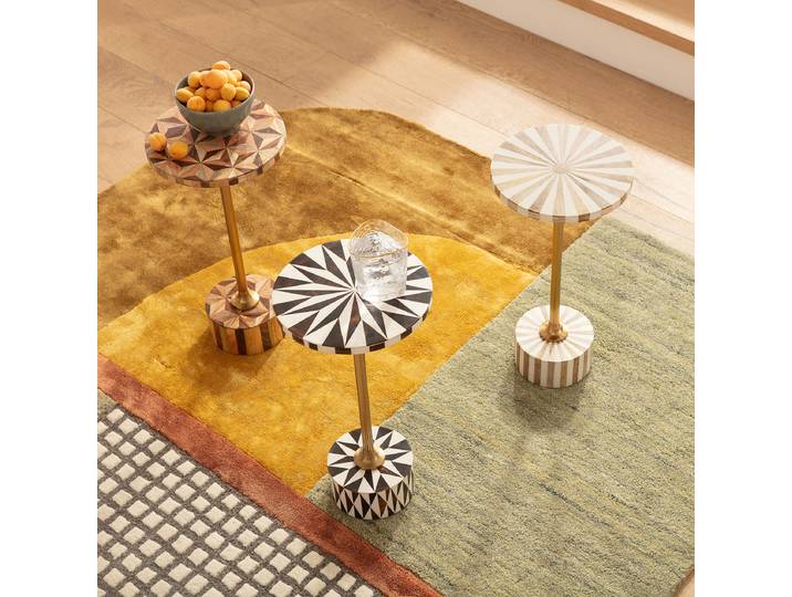 Table d’appoint Domero Geo Ø 40cm Marron
