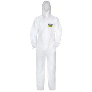 Uvex Schutzanzug air Einwegschutz-Overall, weiß, Größe XXL, mit Kapuze, Einweg-Overall, PSA-Kategorie 3 Typ 5/6