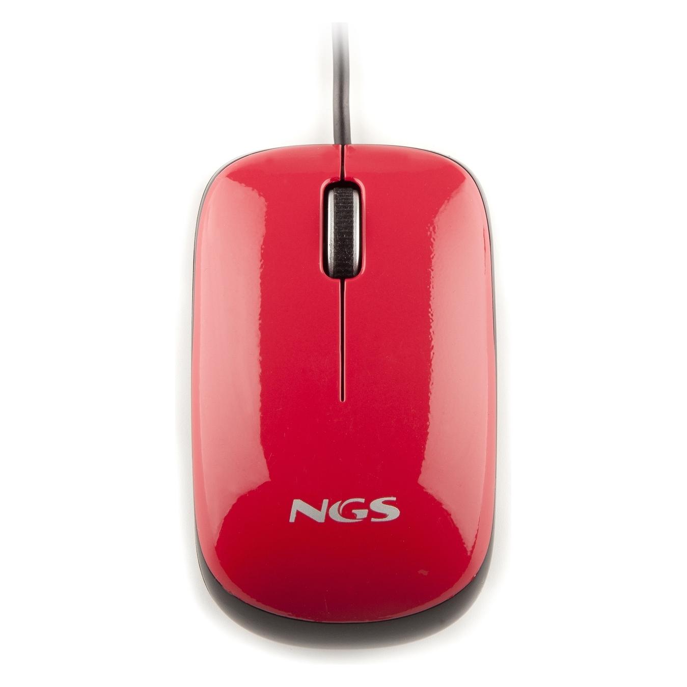 NGS RUBINEFLAVOURMOUSE rubínová / Myš / Optická / USB / 800 dpi / 3 tlačítka (Kabelgebunden) (NGS RUBINEFLAMOURMOUSE)