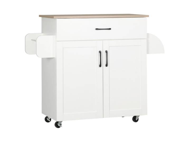 Dessert îlot de cuisine multi-rangements mdf blanc