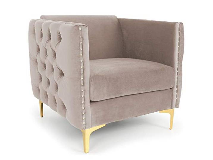 Menzzo Joshua Sessel mit Samtbezug Taupe