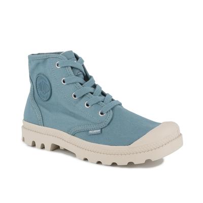 Schnürboots PALLADIUM "PAMPA HI", Damen, Gr. 41, blau (basalto), Textil, Schuhe Schnürboots, Schnürstiefel, Schnürstiefelette aus Canvas