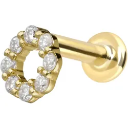 14 Karat Gold Labret mit Innengewinde MOISSANIT-KREIS
