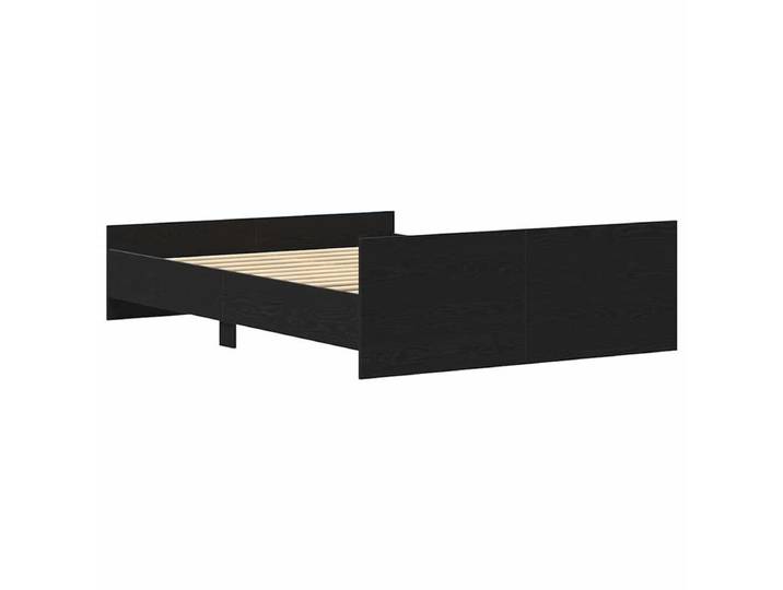 Cadre de lit sans matelas, aspect chêne noir, 120x190 cm, cadre de lit à lattes sans matelas, montage facile, design gain de place
