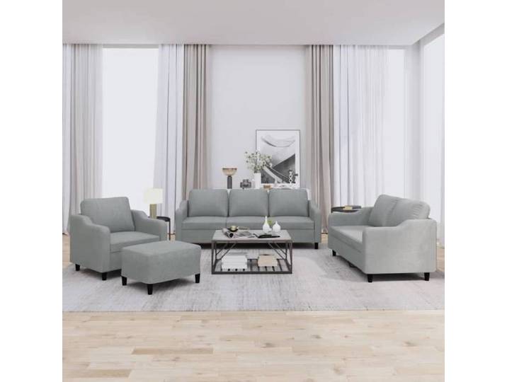 Ensemble de Canapés avec Coussins 4 pcs Canapés avec Accoudoirs et Dossier Ensemble de Meubles avec Repose-pied 3201778