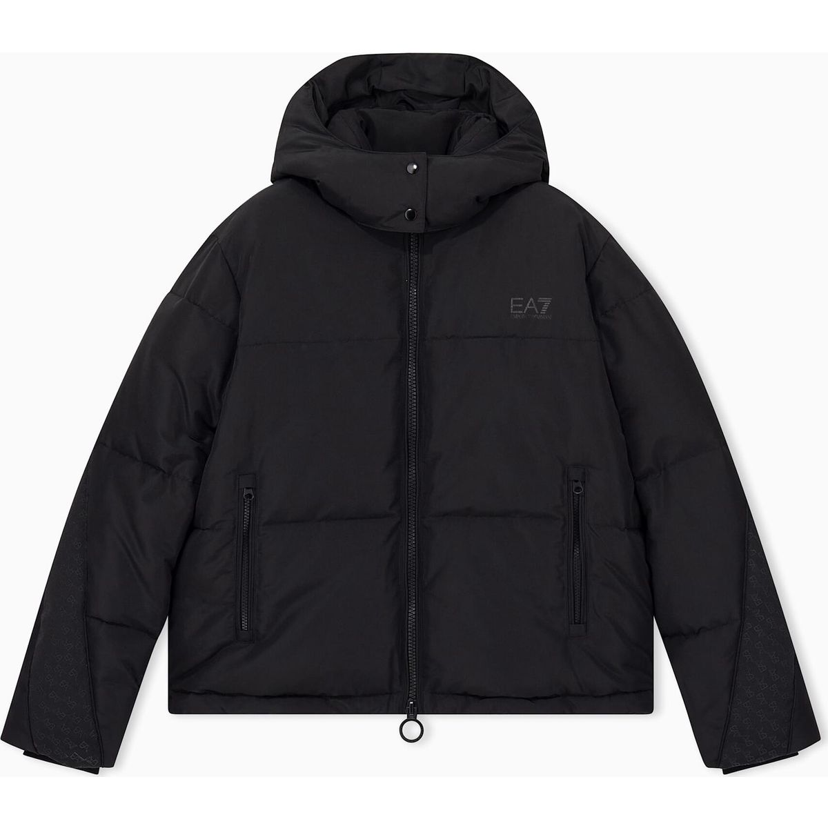 EA7 Train Logo Series W Padded Jacket Tape - Train Logo Series W Padded Jacket Tape black (UC001) XL 7W001384 AF16074-UC001-XL