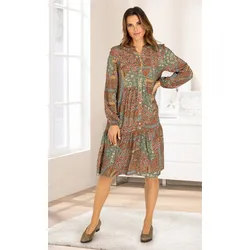 Viskose-Kleid in Druck rost in Größe 48 von DW-Shop, Rost, 48