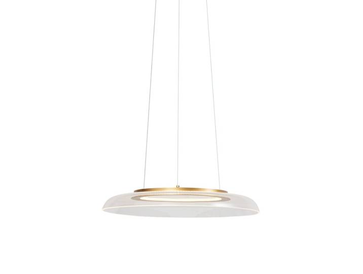 Suspension design dorée transparente led dimmable