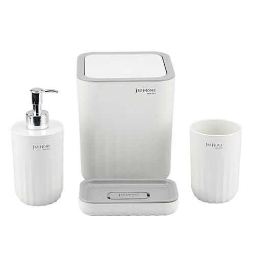 Decopatent Luxe 4-delige Badkamer en Toilet Accessoires Set - Wit