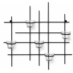 DanDiBo Kerzenhalter Wand Metall Schwarz Wandteelichthalter 50 cm 5XXL Wandkerzenhalter Kerzenhalter Teelichthalter Wandleuchter