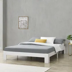 Holzbett Raisio 120x200 cm mit Lattenrost Weiß en.casa