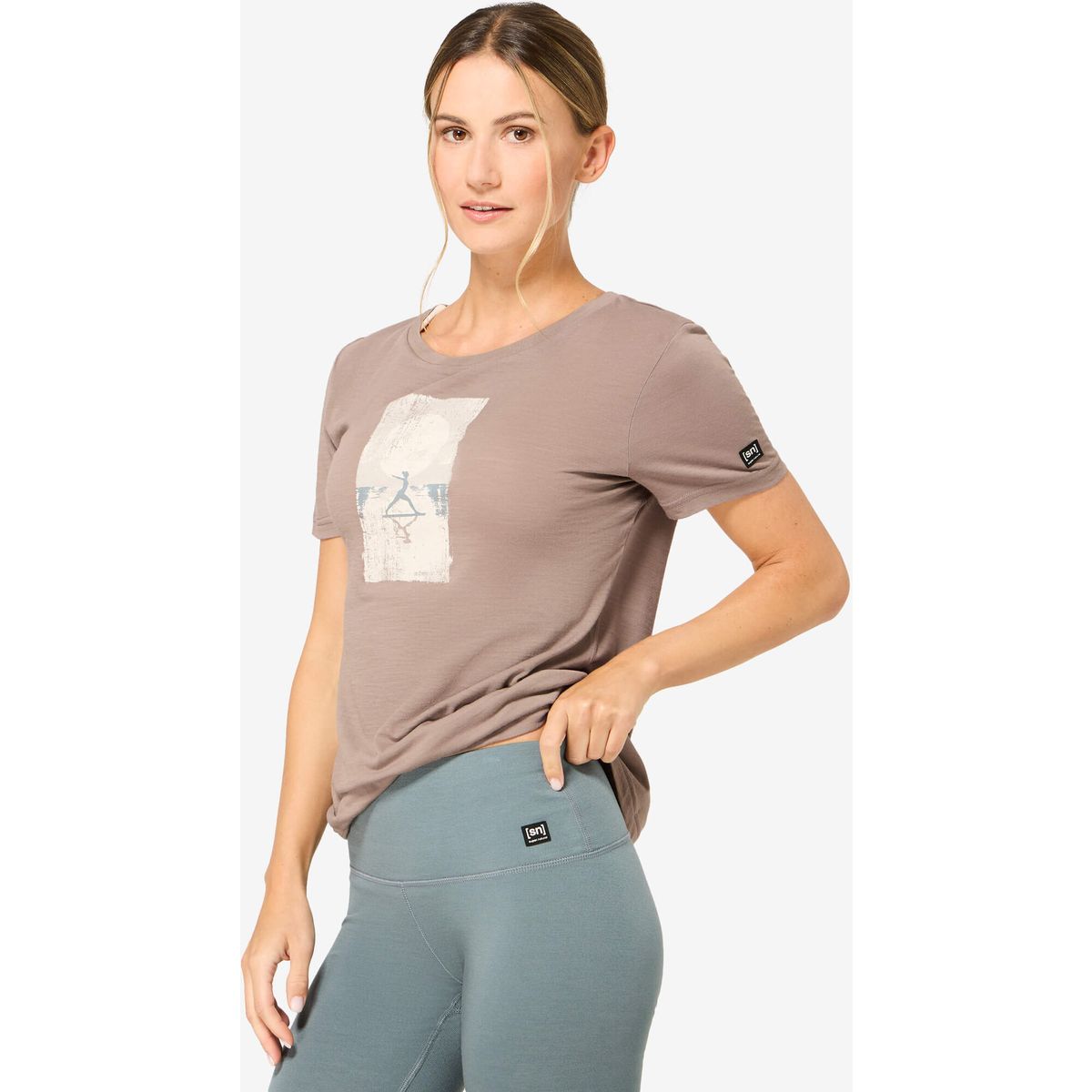 Super.Natural W SUN Salutation Tee mountain trail/various (29J) XL SNWP0326529JXL