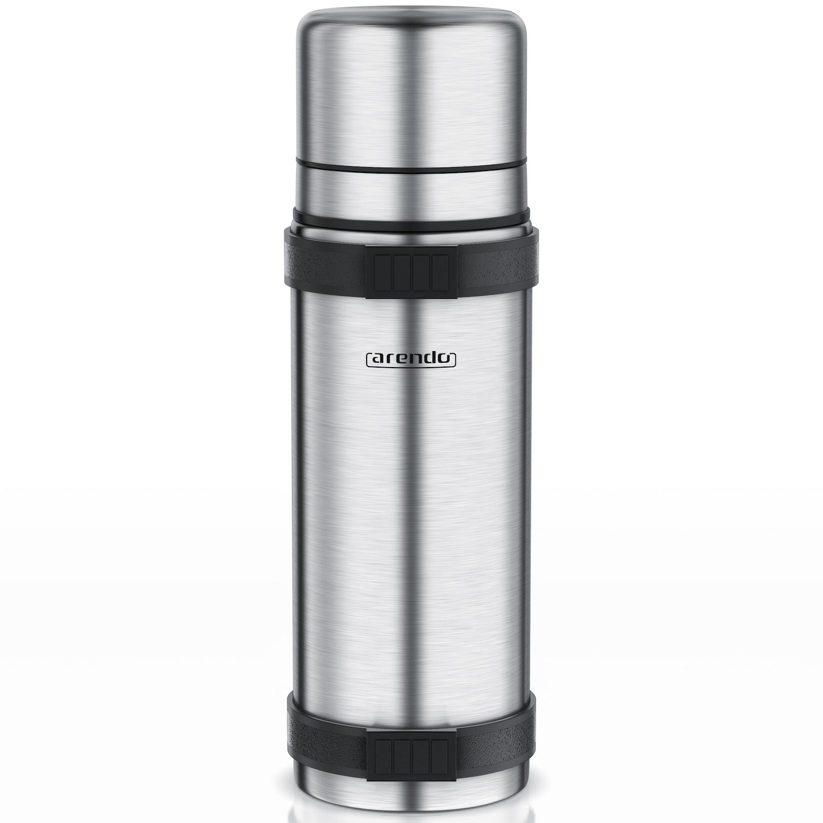 Arendo Isolierflasche, Edelstahl, BPA-frei, hält warm & kalt, 1 Liter