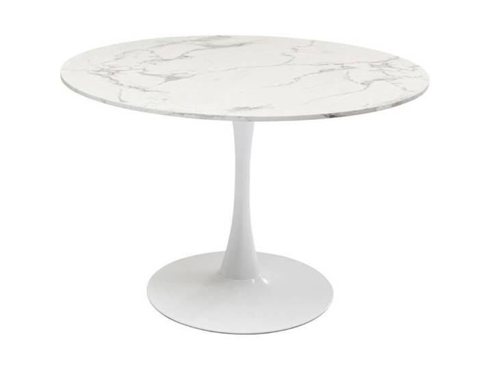 Table Schickeria 110cm effet marbre blanc Kare Design