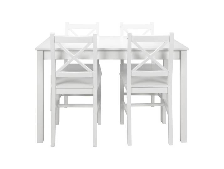 Coin repas table + 4 chaises OWEN blanc