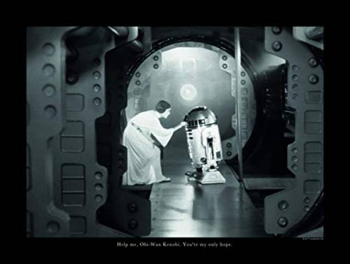 Komar Wandbild Star Wars Classic Leia R2D2 Quote Kinderzimmer, Jugendzimmer, Dekoration, Kunstdruck ohne Rahmen WB125-40x30 Größe: 40 x 30 cm (Breite x Höhe)