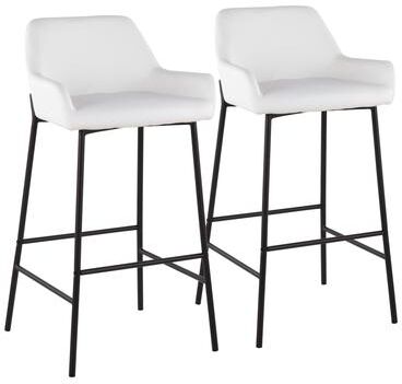 Rio Carbon Loft Galotti Black Fixed-Height Upholstered Bar Stool - Set of 2