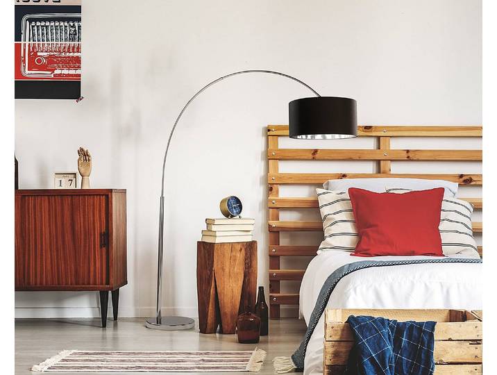 Lampadaire Giant Arc 39 x 209 x 173cm Argenté/Noir Tissu mélangé E27