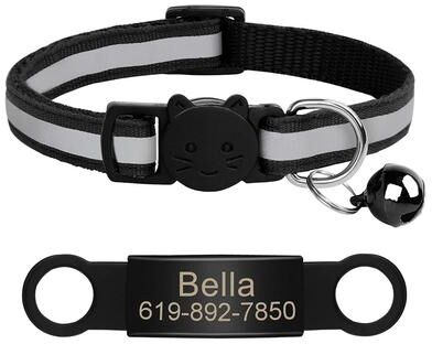 Uplift Treasures Personalized Reflective Cat Collar With Engraved ID Tag 5
