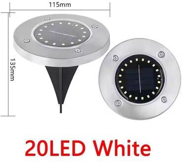 Inspired Living Garden Glow Solar Underground Disk Lights 8 LED 20 LED Pack (Outdoor Lawn & Yard Decoration) 20led White 4