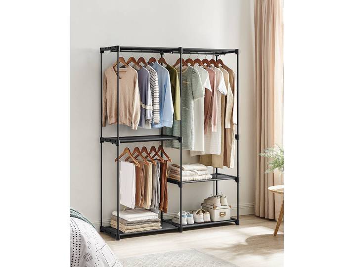 Armoire en tissu Bierne 138 x 182 x 43cm Noir