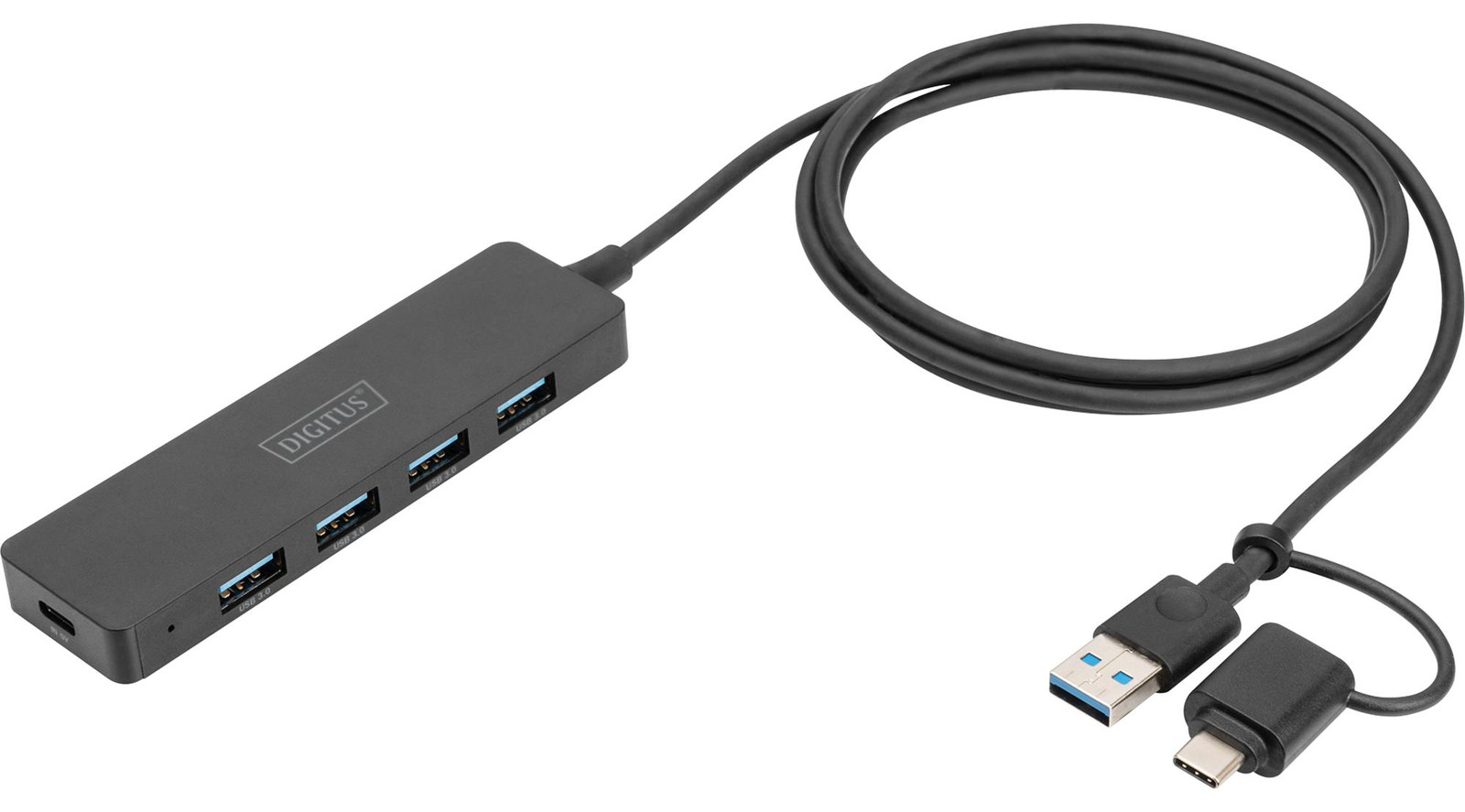 DIGITUS DA-70236 USB 3.0 Hub, 4-poorts, zwart