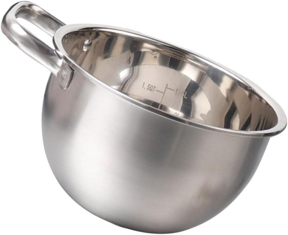 Roestvrijstalen mengkom met handvat - Zilver