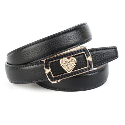 Ledergürtel ANTHONI CROWN, Damen, Gr. 75, schwarz, Leder, unifarben, Gürtel Ledergürtel, mit aufwendiger Schmuck-Schließe, Herz, Glitzersteine