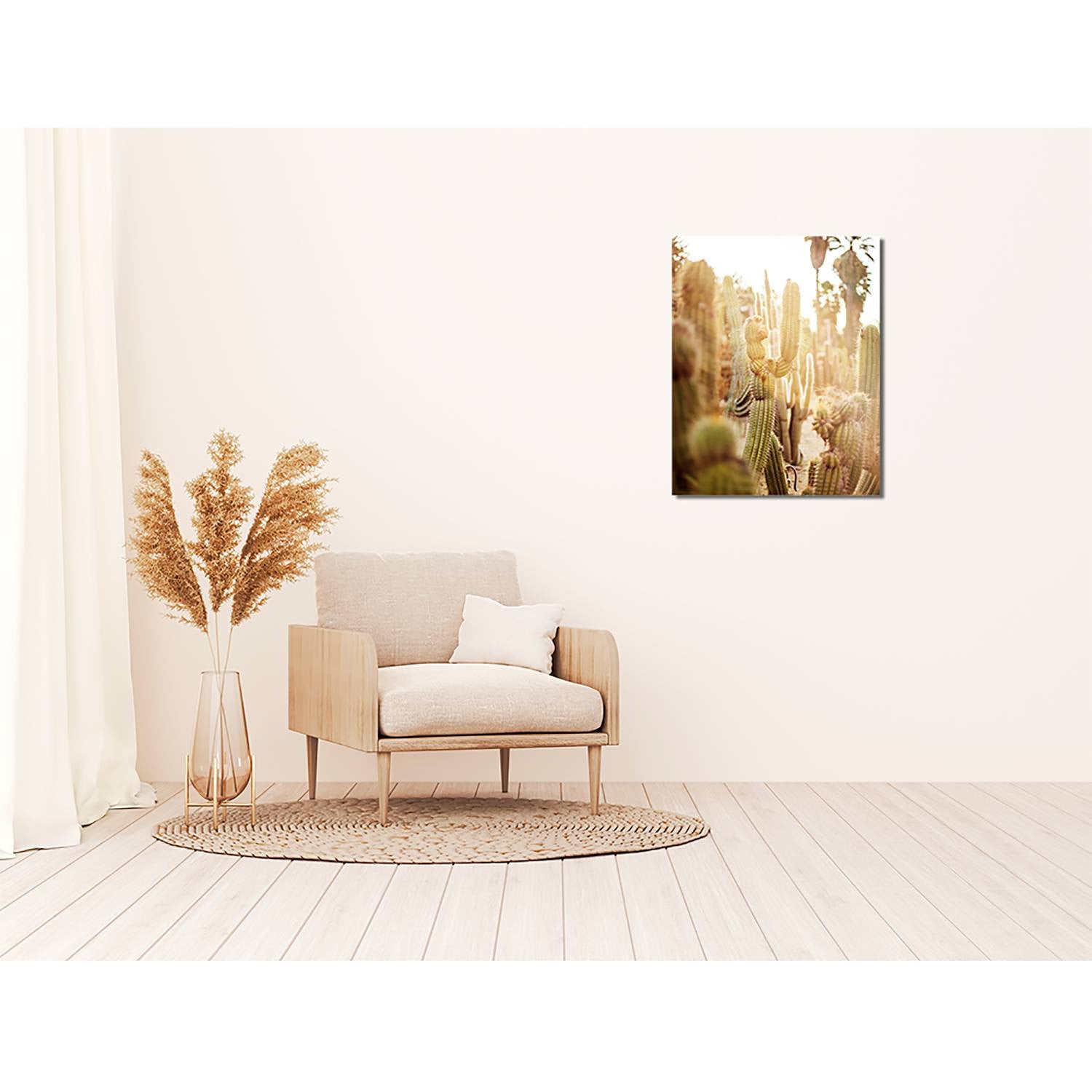 home24 Wanddecoratie Various cactus in desert, aluminium dibond, multicolor, 40 x 50 cm